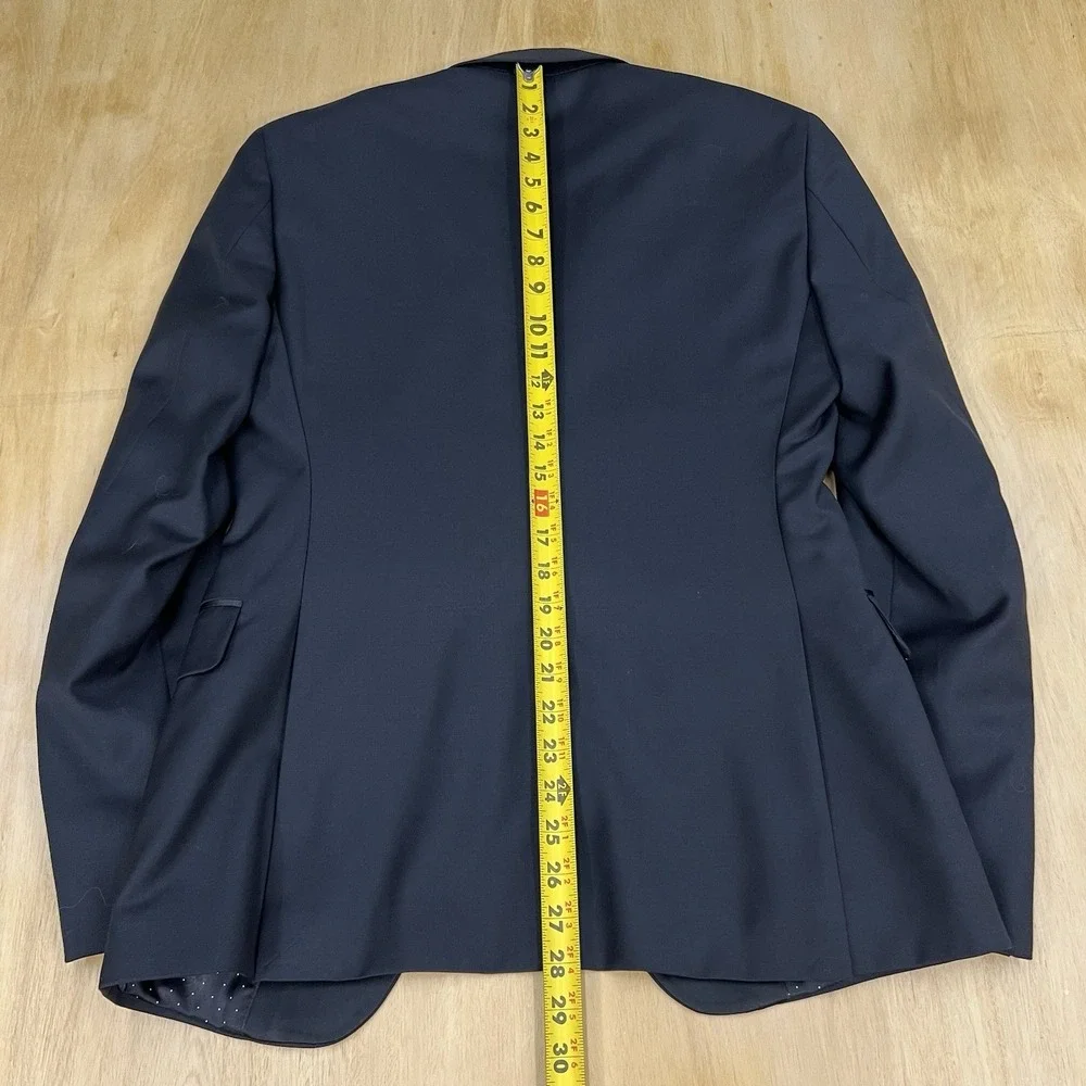 Joseph Abboud Custom Tuxedo Blazer Jacket Men 36R Slim Fit Wool Black Peak Lapel